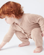 7AM - Long Sleeve Jumpsuit - Fuzzy Mother & Baby Ecru 0 - 3M