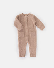 7AM - Long Sleeve Jumpsuit - Fuzzy Mother & Baby Pecan 0 - 3M