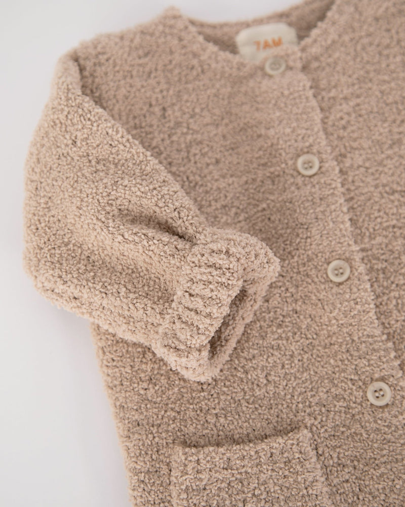 7AM - Long Sleeve Jumpsuit - Fuzzy Mother & Baby Pecan 0 - 3M