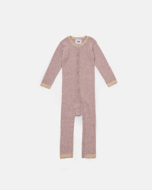 7AM - Long Sleeve Jumpsuit No Footie - Hug Me Mother & Baby Ash Rose 9 - 12M