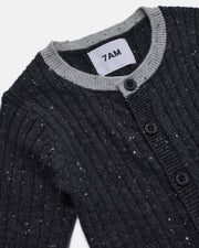 7AM - Long Sleeve Jumpsuit No Footie - Hug Me Mother & Baby Black Melange 9 - 12M