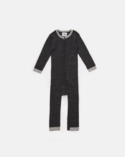 7AM - Long Sleeve Jumpsuit No Footie - Hug Me Mother & Baby Black Melange 9 - 12M