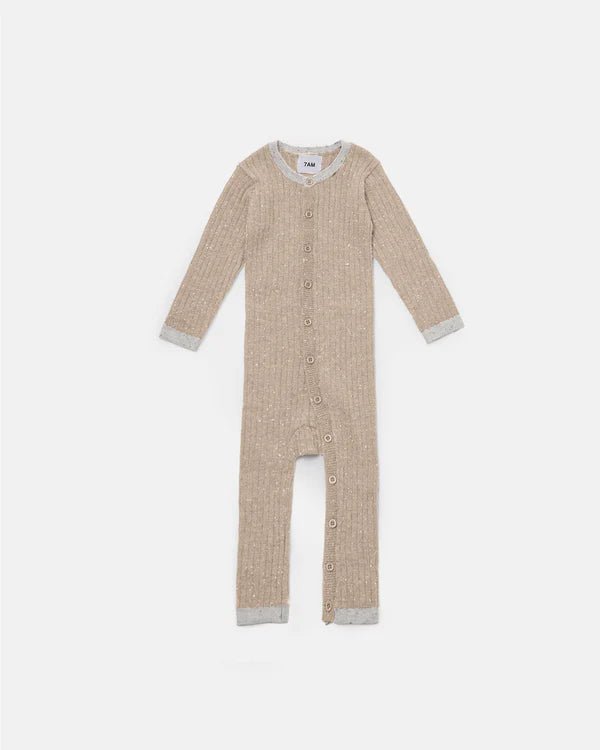 7AM - Long Sleeve Jumpsuit No Footie - Hug Me Mother & Baby Oat 9 - 12M