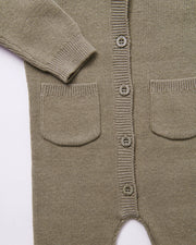 7AM - Long Sleeve Ribbed Jumpsuit - Chunky Mother & Baby Ash Rose 12 - 18M