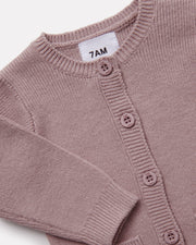 7AM - Long Sleeve Ribbed Jumpsuit - Chunky Mother & Baby Ash Rose 12 - 18M