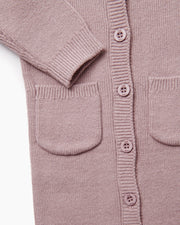7AM - Long Sleeve Ribbed Jumpsuit - Chunky Mother & Baby Ash Rose 12 - 18M