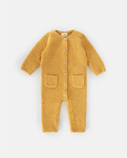 7AM - Long Sleeve Striped Jumpsuit - Fuzzy Mother & Baby Choco & Pecan 0 - 3M