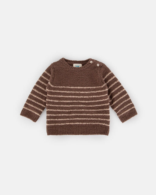 7AM - Long Sleeve Top - Fuzzy Apparel & Accessories Choco / Pecan 0 - 3M