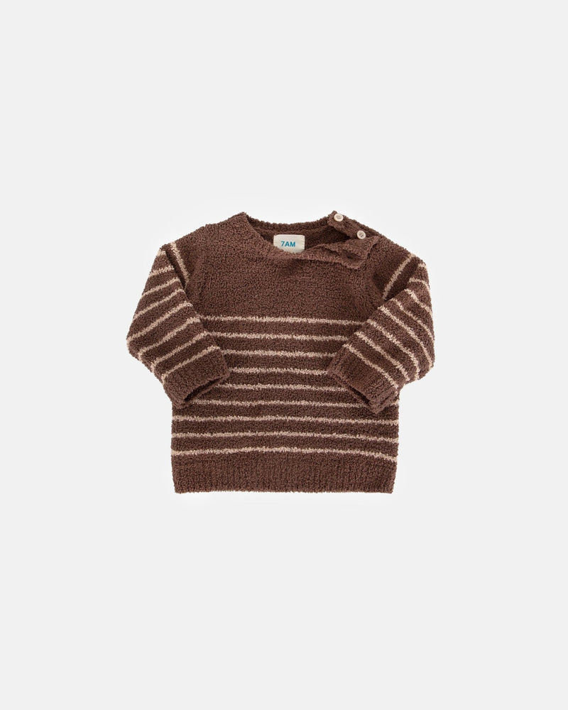 7AM - Long Sleeve Top - Fuzzy Apparel & Accessories Choco / Pecan 0 - 3M