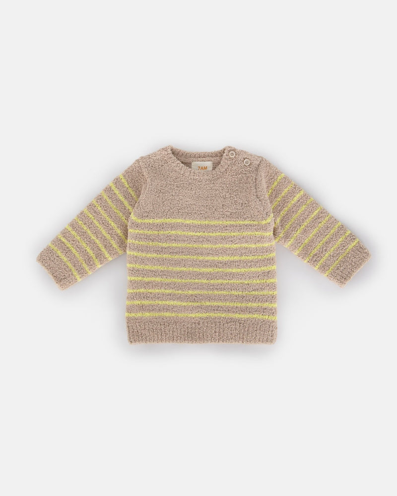 7AM - Long Sleeve Top - Fuzzy Apparel & Accessories Choco / Pecan 0 - 3M