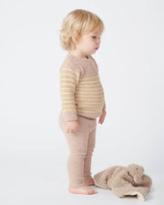 7AM - Long Sleeve Top - Fuzzy Apparel & Accessories Pecan / Chartreuse 0 - 3M