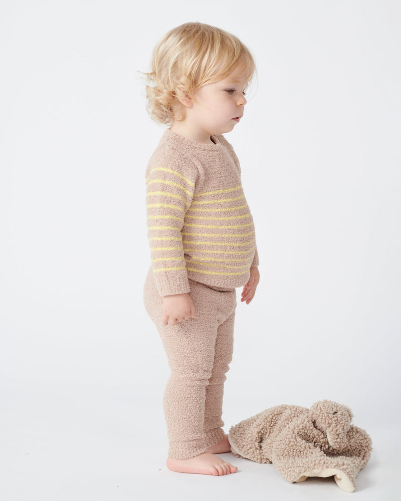 7AM - Long Sleeve Top - Fuzzy Apparel & Accessories Pecan / Chartreuse 0 - 3M