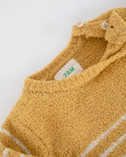 7AM - Long Sleeve Top - Fuzzy Apparel & Accessories Pecan / Chartreuse 0 - 3M
