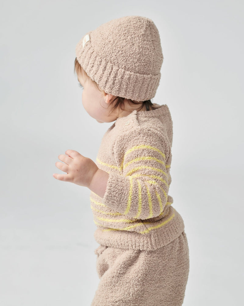 7AM - Long Sleeve Top - Fuzzy Apparel & Accessories Pecan / Chartreuse 0 - 3M