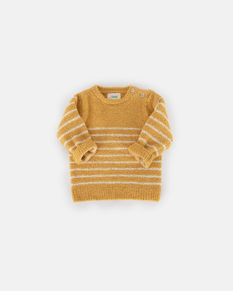 7AM - Long Sleeve Top - Fuzzy Apparel & Accessories Pecan / Chartreuse 0 - 3M