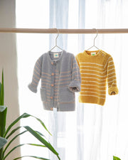 7AM - Long Sleeve Top - Fuzzy Apparel & Accessories Pecan / Chartreuse 0 - 3M