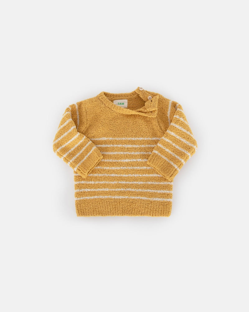 7AM - Long Sleeve Top - Fuzzy Apparel & Accessories Pecan / Chartreuse 0 - 3M