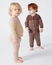 7AM - Long Sleeve Top - Fuzzy Apparel & Accessories Pecan / Chartreuse 0 - 3M