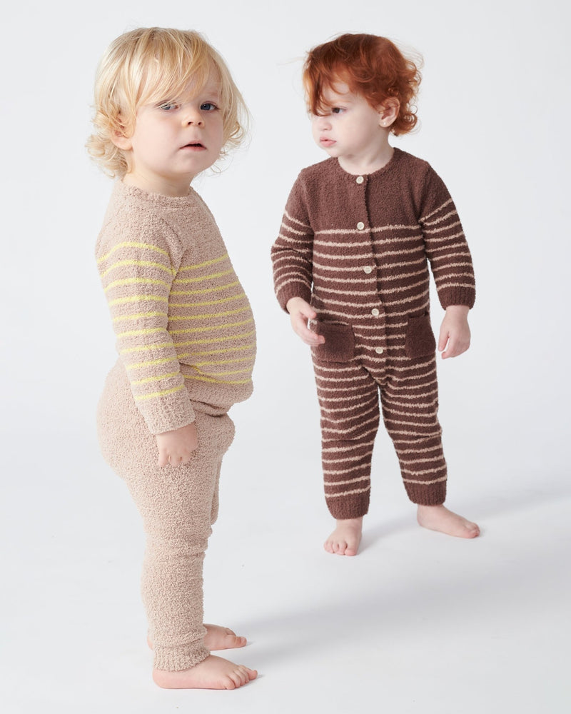 7AM - Long Sleeve Top - Fuzzy Apparel & Accessories Pecan / Chartreuse 0 - 3M