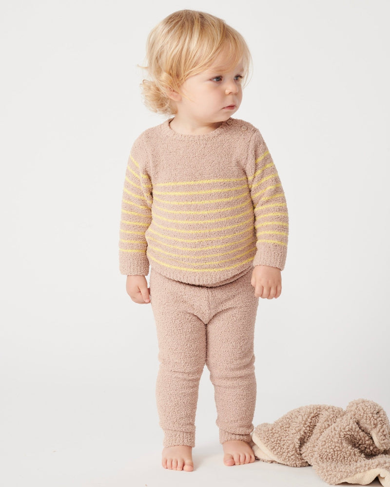 7AM - Long Sleeve Top - Fuzzy Apparel & Accessories Pecan / Chartreuse 0 - 3M