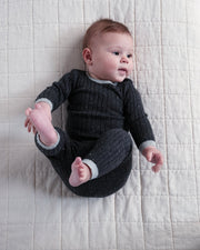 7AM - Long Sleeve Top - Hug Me Mother & Baby Black Melange 3 - 4T