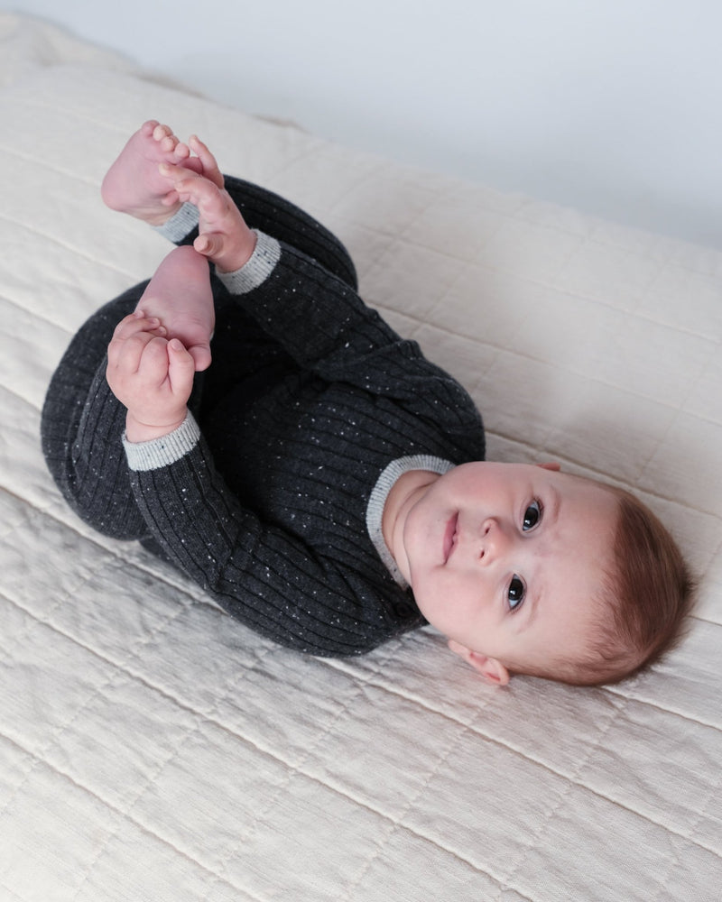 7AM - Long Sleeve Top - Hug Me Mother & Baby Black Melange 3 - 4T