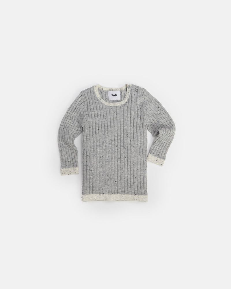 7AM - Long Sleeve Top - Hug Me Mother & Baby Heather Grey 0 - 3M