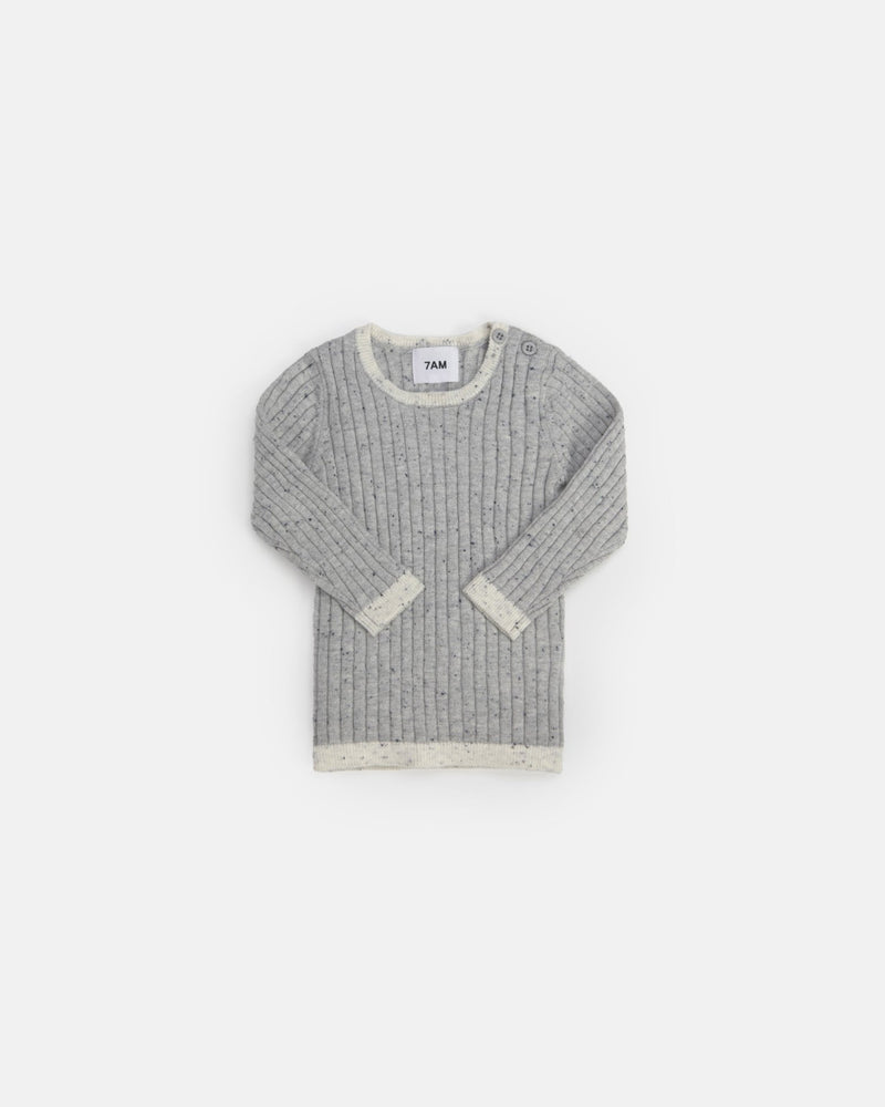 7AM - Long Sleeve Top - Hug Me Mother & Baby Heather Grey 0 - 3M