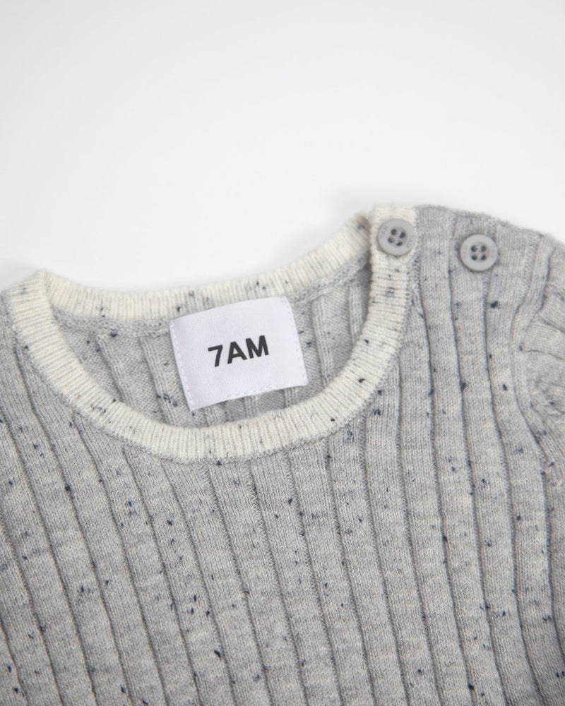7AM - Long Sleeve Top - Hug Me Mother & Baby Heather Grey 0 - 3M