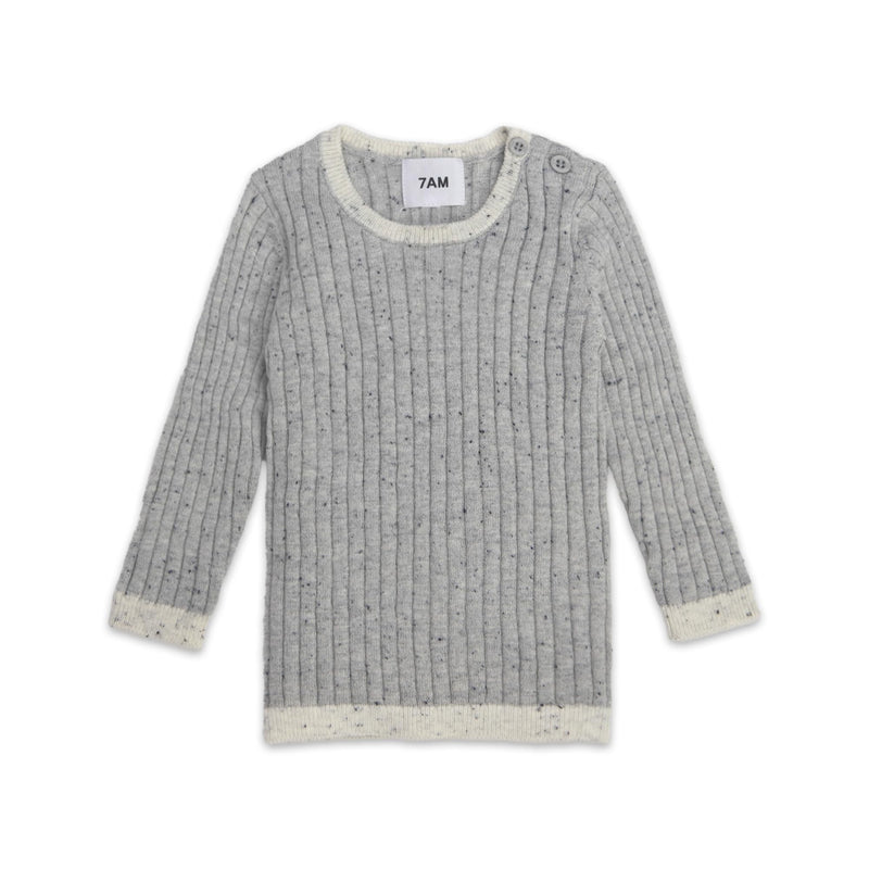 7AM - Long Sleeve Top - Hug Me Mother & Baby Heather Grey 0 - 3M