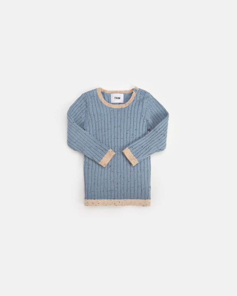 7AM - Long Sleeve Top - Hug Me Mother & Baby Lake Blue 9 - 12M