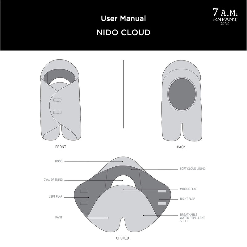 7AM - Nido Cloud Mother & Baby Black 0 - 6M