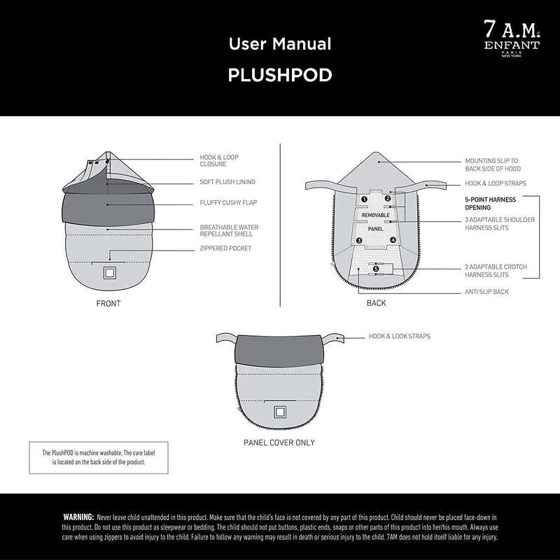 7AM - PlushPOD | Plush Infant & Toddler Insert for Carriers, Strollers and Seats Mother & Baby 0 - 18M