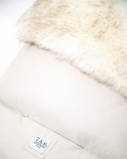 7AM - PlushPOD - Tundra Plush | Infant Lounger and Travel Sleep Pod Mother & Baby Heather Beige - White Faux Fur 0 - 18M