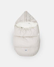 7AM - PlushPOD - Tundra Plush | Infant Lounger and Travel Sleep Pod Mother & Baby Heather Beige - White Faux Fur 0 - 18M