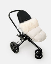 7AM - PlushPOD - Tundra Plush | Infant Lounger and Travel Sleep Pod Mother & Baby Heather Beige - White Faux Fur 0 - 18M