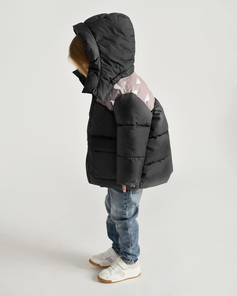 7AM - Puffer Jacket - Nico Mother & Baby Print Black 2 - 3T