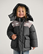 7AM - Puffer Jacket - Nico Mother & Baby Print Black 2 - 3T