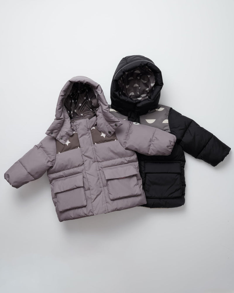 7AM - Puffer Jacket - Nico Mother & Baby Print Black 2 - 3T
