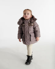 7AM - Puffer Jacket - Nico Mother & Baby Print Black 2 - 3T