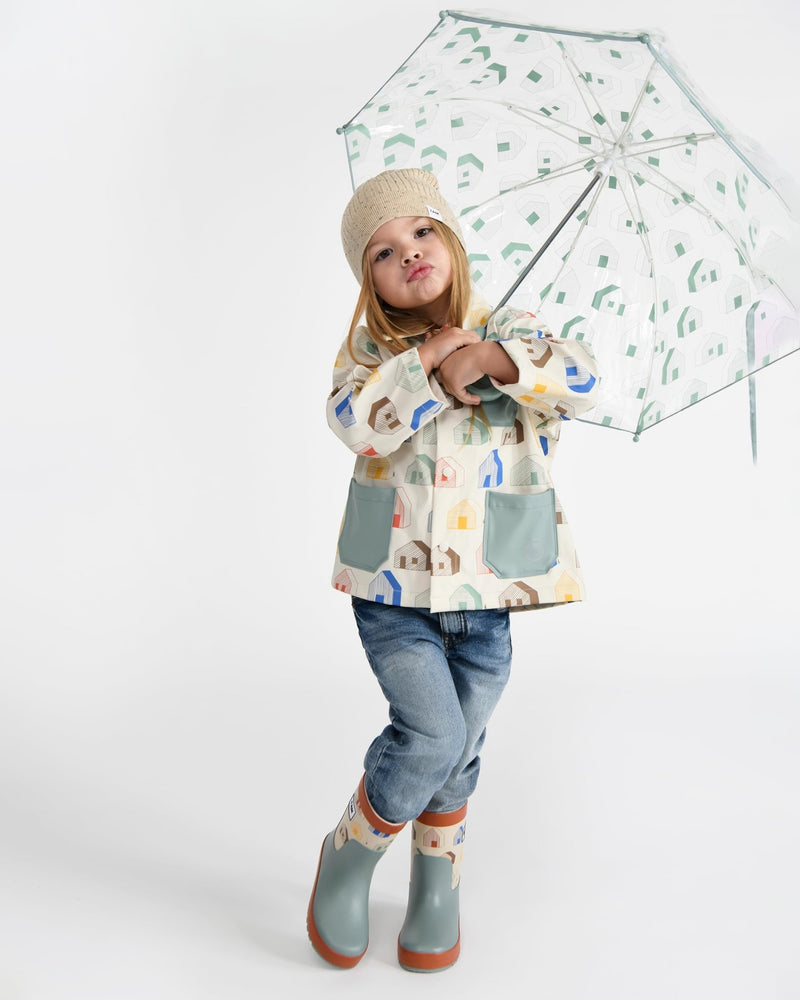 7AM - Rain Boots Mother & Baby Print House Teal 9