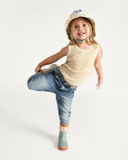 7AM - Rain Boots Mother & Baby Print House Teal 9
