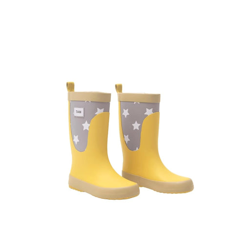 7AM - Rain Boots Mother & Baby Print Star Yellow 6
