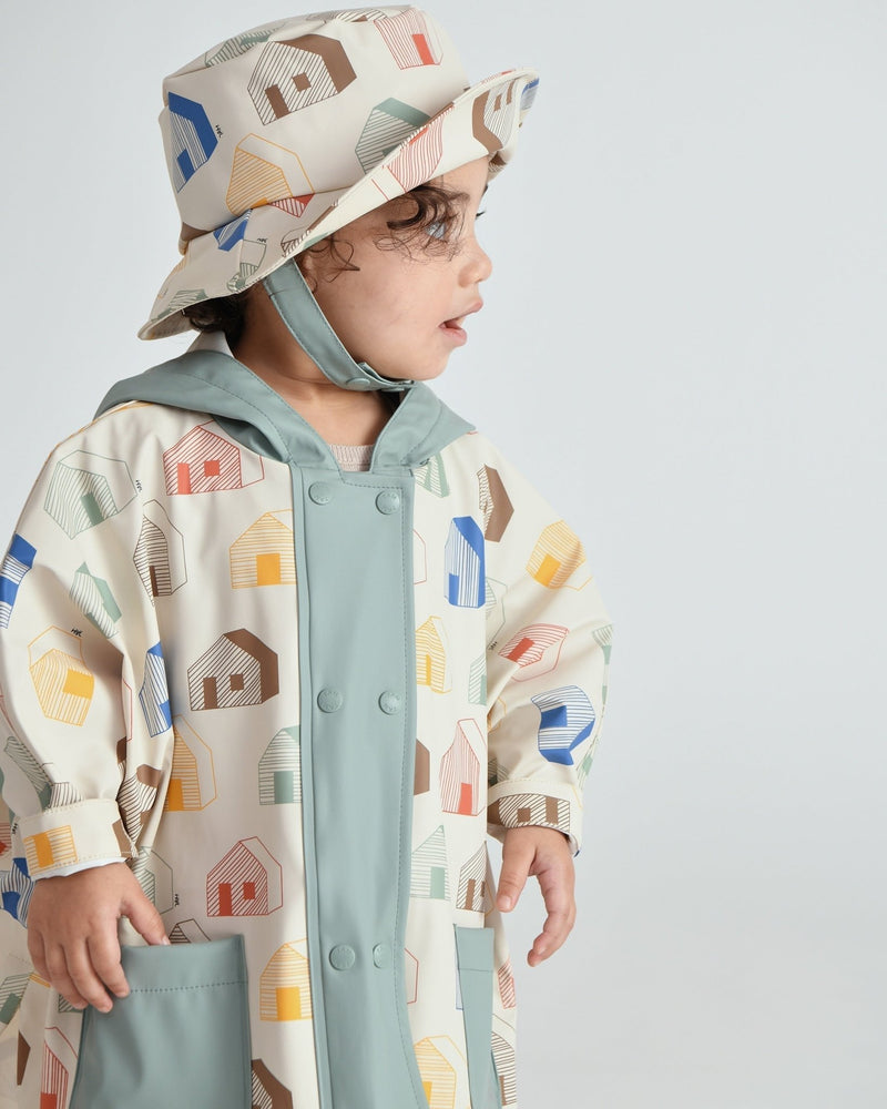 7AM - Rain Bucket Hat Mother & Baby Tree Beige 4 - 6Y