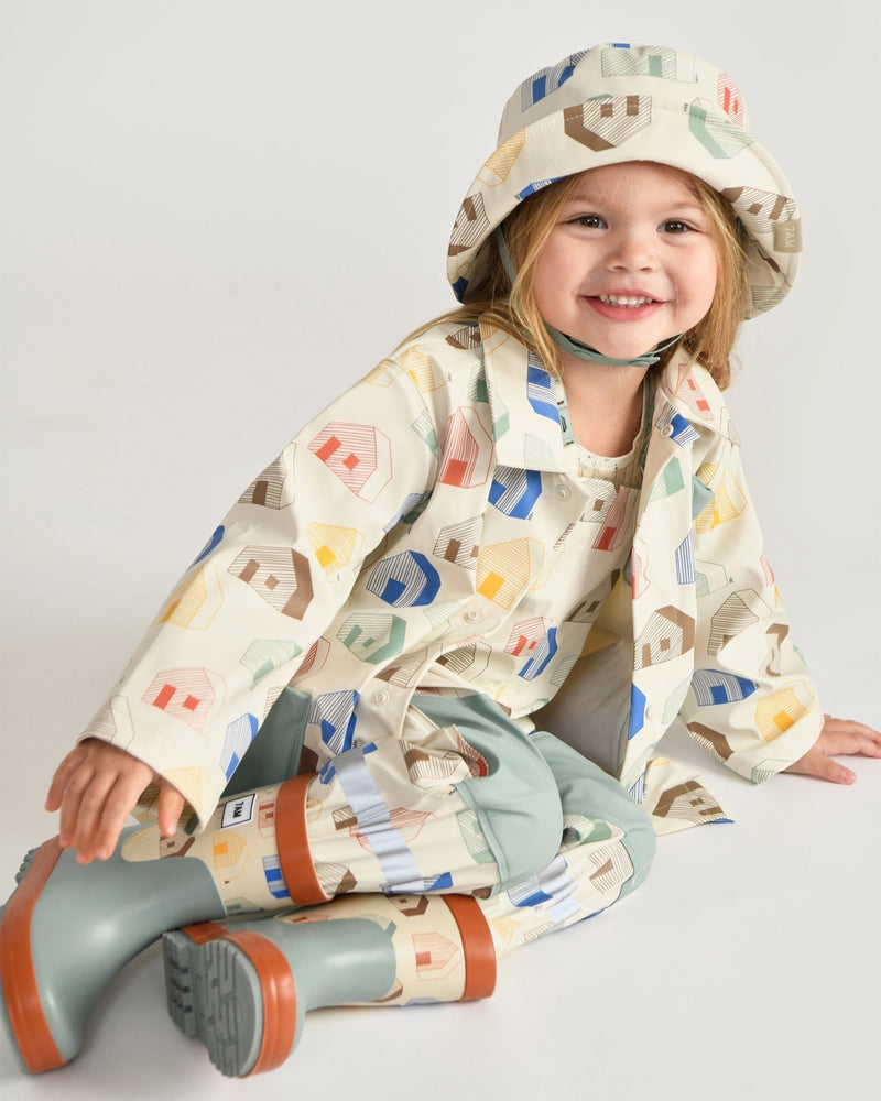 7AM - Rain Bucket Hat Mother & Baby Tree Beige 4 - 6Y
