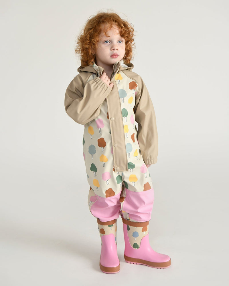 7AM - Rain Coverall Apparel & Accessories Tree Beige 18 - 24M