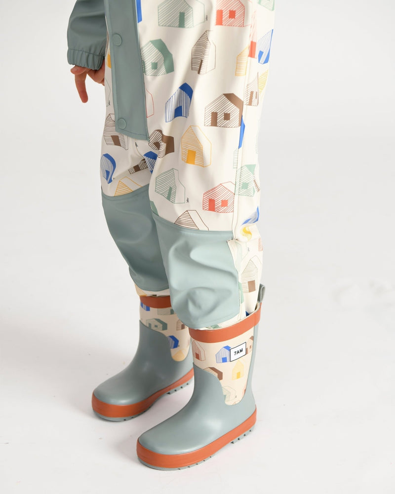 7AM - Rain Coverall Apparel & Accessories Tree Beige 18 - 24M