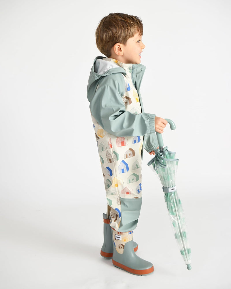 7AM - Rain Coverall Apparel & Accessories Tree Beige 18 - 24M