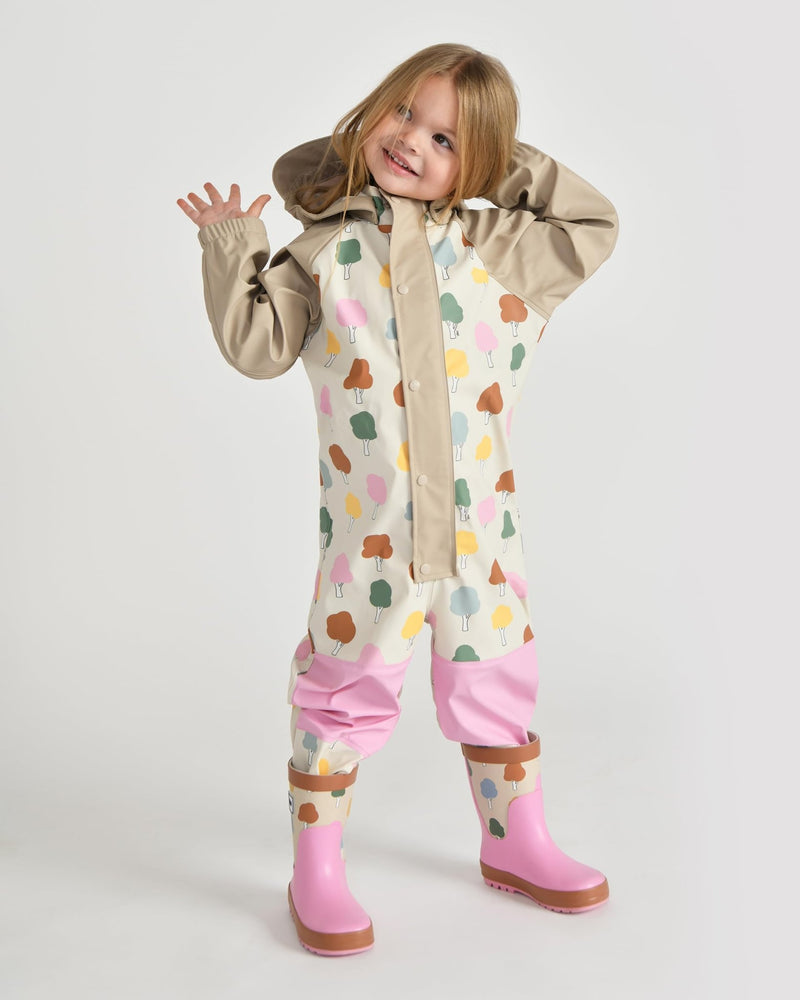 7AM - Rain Coverall Apparel & Accessories Tree Beige 18 - 24M