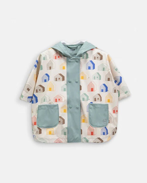 7AM - Rain Poncho - 18 - 24M Mother & Baby Print House Teal